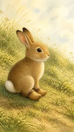 One morning a little rabbit sat on a bank.