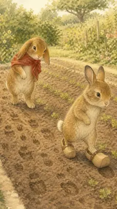 They left a great many odd little footmarks all over the bed, especially little Benjamin,