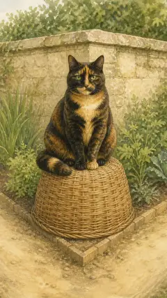 Anyway, she sat down upon the top of the basket.