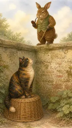 The cat looked up