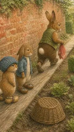 and marched out of the garden.