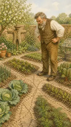 It looked as though some person had been walking all over the garden in a pair of clogs