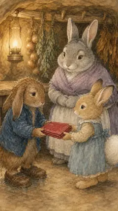 Cotton-tail and Peter folded up the pocket-handkerchief,