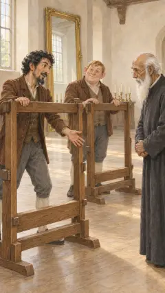 ‘Well, Sir Minister,’ said one of the knaves, still pretending to work, ‘you do not say whether the stuff pleases you.’