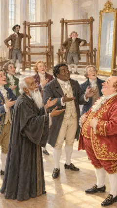 and advised his Majesty to have some new clothes made from this splendid material, for the approaching procession.