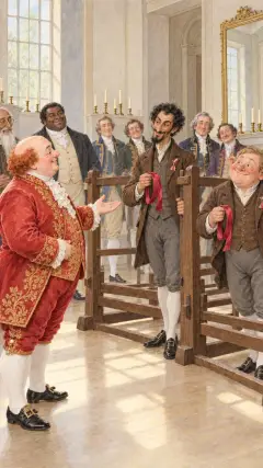 and presented the impostors with the riband of an order of knighthood, to be worn in their button-holes,