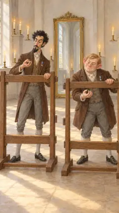 They pretended to roll the cloth off the looms;
