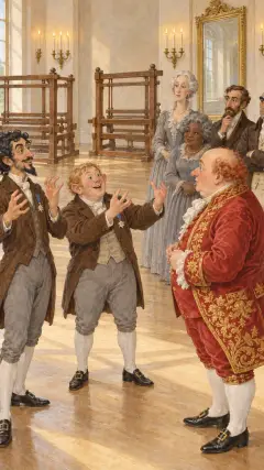 and the rogues raised their arms, as if in the act of holding something up, saying,