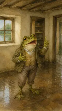 "If I catch more than five fish, I will invite my friends Mr. Alderman Ptolemy Tortoise and Sir Isaac Newton. The Alderman, however, eats salad."