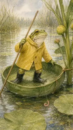He punted back again amongst the water-plants,