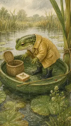 and took some lunch out of his basket.