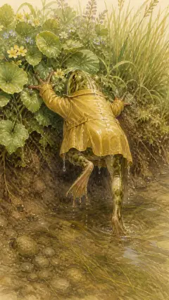 He scrambled out on the first bank he came to,