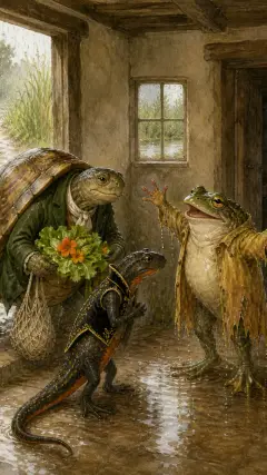 and his friends both came to dinner.