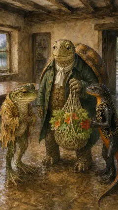 And Mr. Alderman Ptolemy Tortoise brought a salad with him in a string bag.