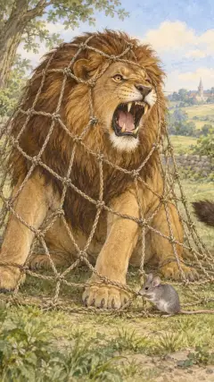 Without more ado it set to work to gnaw the ropes with its teeth,