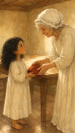 Once she gave her a little cap of red velvet,