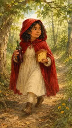 and just as Little Red-Cap entered the wood,