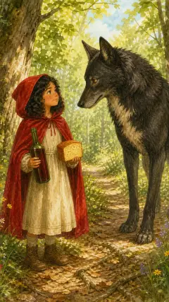 a wolf met her.