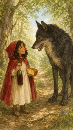‘Good day, Little Red-Cap,’ said he.