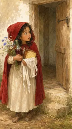 She was surprised to find the cottage-door standing open,