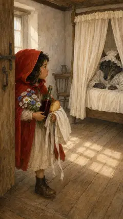 and when she went into the room,