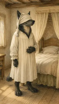 When the wolf had appeased his appetite,