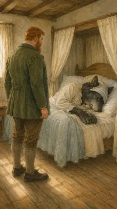 and when he came to the bed,