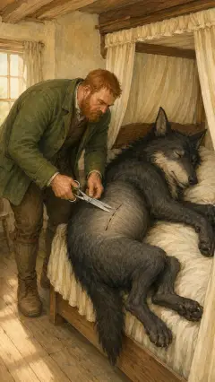 When he had made two snips,