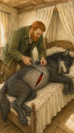 and then he made two snips more,