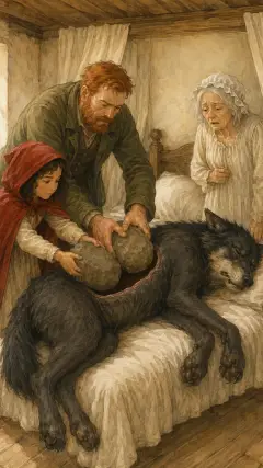 with which they filled the wolf's belly,