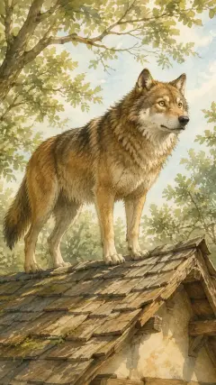 Then the smell of the sausages reached the wolf,