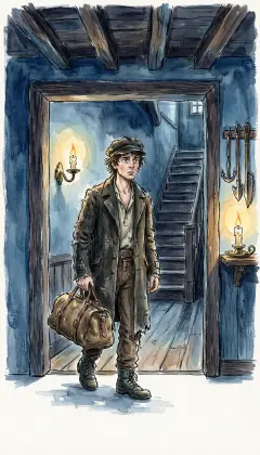 On a bitter winter night, Ishmael ducks into the Spouter-Inn. Low beams loom overhead. Smoke and old planks hang in the air. Strange clubs and rusty harpoons crowd one shadowed wall.