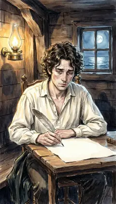 Each lowering, Ishmael sees, might be his last. There are queer times when a man takes the whole universe for one vast practical joke. So that night, calmly, he goes below and writes his will. The Pequod presses on toward the Cape, where soon a strange silvery spout will rise.