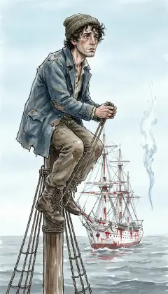 From his mast-head, Ishmael watches the Goney fall away into the grey. The ships part, and Ahab's question hangs forever unanswered. But days later the cry goes up again, and this time the boats give chase.