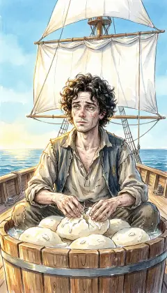 Back aboard at last, the day's whale cut in, the crew gathers at the tubs of cooling oil. All morning we sit squeezing the cooled sperm soft again. The white lumps break to my fingers like ripe grapes. The smell is of spring violets, and I melt into the work.