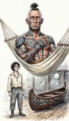 Then, at death's very door, Queequeg remembers a small duty ashore, still undone. "A man dies only when he wills it," he tells Ishmael. "Queequeg no die yet." He rallies, rises well, and keeps the coffin for a sea-chest. One day, in a darker hour, it will save a life.