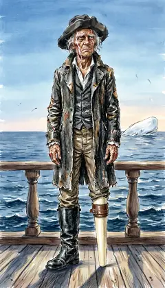 The tender hour slips away. Ahab will not turn home. That very night he catches the whale's scent upon the wind. At dawn, the long hunt comes at last into sight.