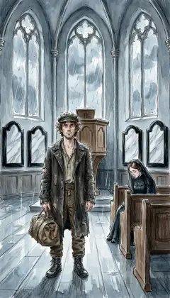 Rain lashes the windows as Ishmael steps into the Whaleman's Chapel. Few sailors bound for the sea skip this place. He is no exception. Inside, the cold grey light falls on bowed heads and silent grief.