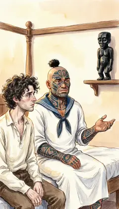 He found the Christian world no better, only richer and more wicked. Now a harpooneer and wanderer, he feels too defiled to go home and be king. Till then the sea is his country, and Ishmael his friend.