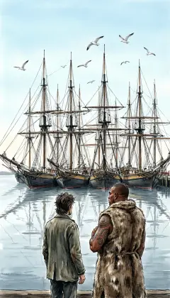 A forest of bare masts crowds the little harbor. From this poor knoll of sand sail the boldest whalemen on earth. Men who own the watery two-thirds of the globe.
