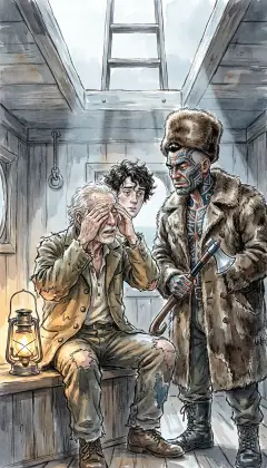 The rigger wakes and tells us the news: the Pequod sails today. And the Captain himself came aboard in the dead of night. Ahab is here at last, somewhere below. Yet still no man has seen him.