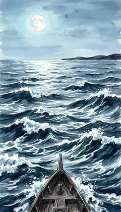 Ahead heaves the black, landless sea, terrible and cold. But in a gale, a ship's deadliest danger is the welcoming shore. Better to perish in the howling deep than be dashed upon the land.