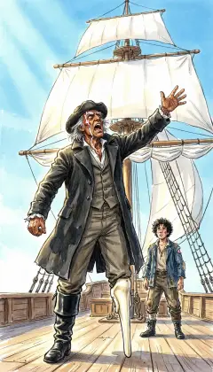 Suddenly Ahab roars up to the mast-head: look sharp for a whale above all others! "If ye see a white one, split your lungs for him!" A white whale. Ishmael freezes at his work. Something bloody is on the old man's mind. Something special rides the wind this bright, charmed morning.