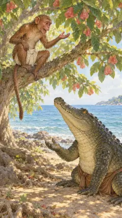 Und der Affe erzählte die Geschichte von Schönling und Theodor.