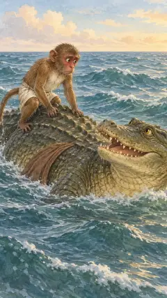 “ובכן,” השיב התנין, “הפירות האלה, שטעמם כצוף, היו מתוקים כל כך שהיא החלה להשתוקק לאכול את ליבך.