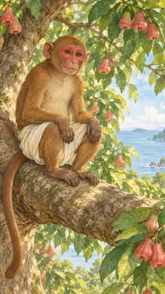 In it lived a monkey named Red-Face.