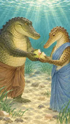 and gave his wife the rose-apples which he had not eaten.