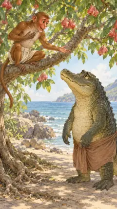 “But we monkeys live in trees, and your home is in the water.