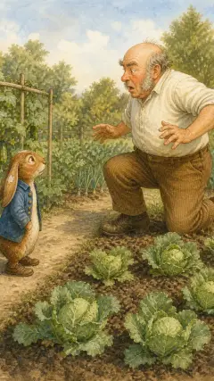 aber er sprang auf