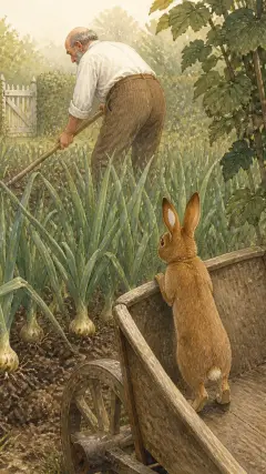 und lugte darüber hinweg.